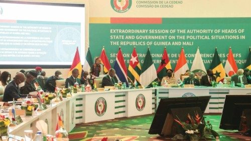 Leaders from the Economic Community of West African States (ECOWAS) attend a meeting to discuss Mali ...