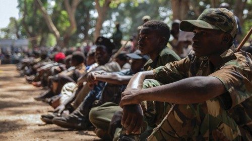 Newly released child soldiers attend sit as they attend their release ceremony in Yambio, South ... Newly released child soldiers attend sit as they attend their release ceremony in Yambio, South ...