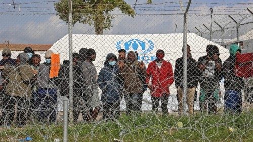 (FILES) In this file photo taken on February 1, 2021, asylum seekers staying at the Pournara ... (FILES) In this file photo taken on February 1, 2021, asylum seekers staying at the Pournara ...