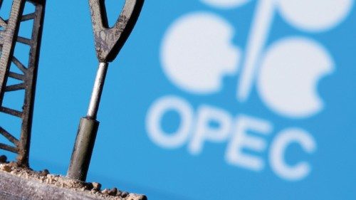 FILE PHOTO: A 3D printed oil pump jack is seen in front of displayed OPEC logo in this illustration ... FILE PHOTO: A 3D printed oil pump jack is seen in front of displayed OPEC logo in this illustration ...