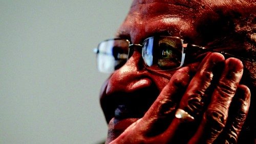 epa09656977 (FILE) - Former South African Anglican Archbishop Desmond Tutu listens to speeches ...