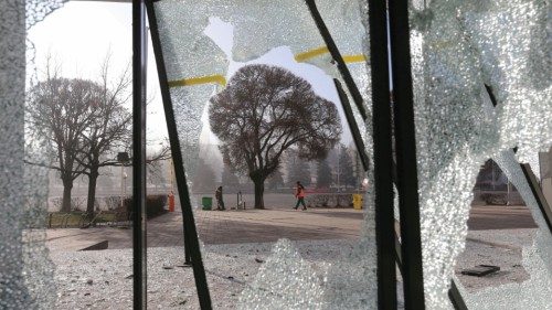 A view shows windows of a building, which were broken during recent protests triggered by fuel price ...