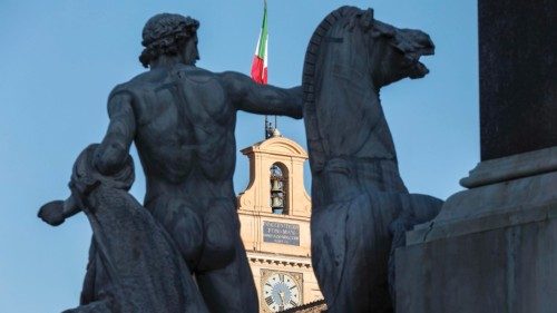 An external view of the Quirinale Palace the day following the re-election as President of the ...