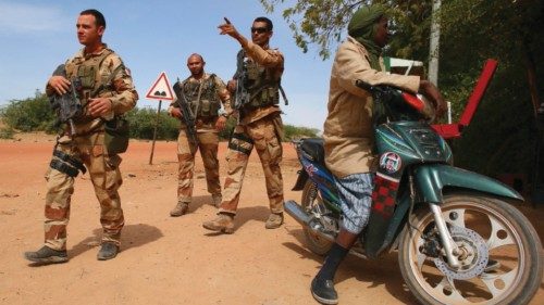 epa09765120 (FILE) - French soldiers patrol in Diabaly, Mali, 22 January 2013 (reissued 17 February ...