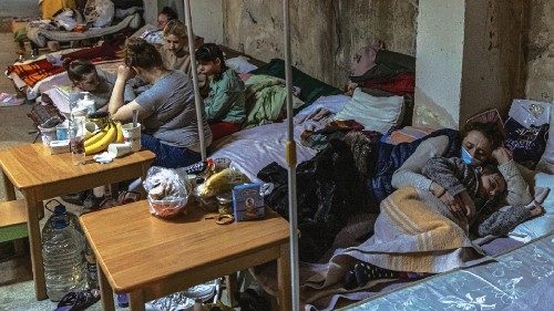 epaselect epa09794147 Mothers and children take shelter in the basement of the Ohmadyt Children's ... epaselect epa09794147 Mothers and children take shelter in the basement of the Ohmadyt Children's ...