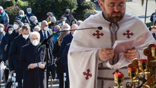 Italian President of the Republic Sergio Mattarella attended Mass in the Basilica of Santa Sofia, a ...