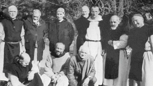 Undated file photo shows the seven French Trappist monks of the Tibhirine Notre-Dame de l'Atlas ...