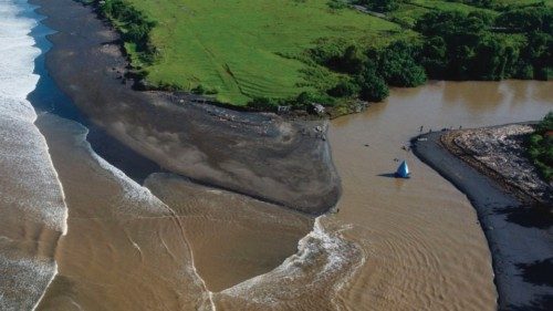 This handout aerial photo taken and released on March 22, 2022 by environmental organisation Sungai ...