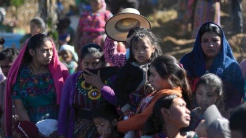 Indigenous people attend the funeral of Aurelio Cuy, 25, a Guatemalan migrant killed in a road ...