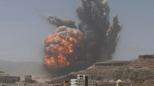 FILE PHOTO: Smoke rises during an air strike on an army weapons depot on a mountain overlooking ... FILE PHOTO: Smoke rises during an air strike on an army weapons depot on a mountain overlooking ...