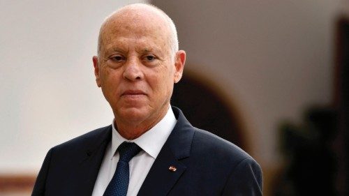 (FILES) In this file photo taken on December 15, 2021 Tunisia's President Kais Saied is pictured at ... (FILES) In this file photo taken on December 15, 2021 Tunisia's President Kais Saied is pictured at ...
