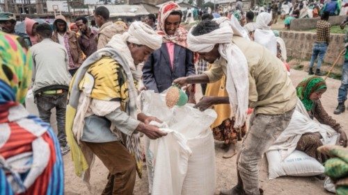 (FILES) In this file photo taken on September 15, 2021 People who fled the war from May Tsemre, Addi ... (FILES) In this file photo taken on September 15, 2021 People who fled the war from May Tsemre, Addi ...