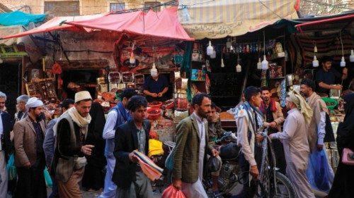 Yemenis shop at a market in the old city of the Yemeni capital Sanaa on the first day of the Muslim ... Yemenis shop at a market in the old city of the Yemeni capital Sanaa on the first day of the Muslim ...