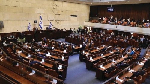 The Plenary Hall during the swearing-in ceremony of the 24th Knesset, at the Israeli parliament in ...