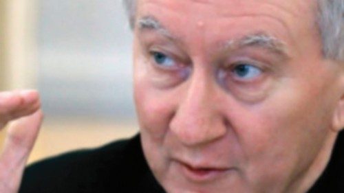 epa06155852 Vatican Secretary of State Cardinal Pietro Parolin speaks during a meeting with Russian ... epa06155852 Vatican Secretary of State Cardinal Pietro Parolin speaks during a meeting with Russian ...