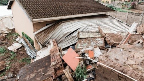 A general view of debris in Phoenix township following heavy rains, mudslides and winds in Durban, ...