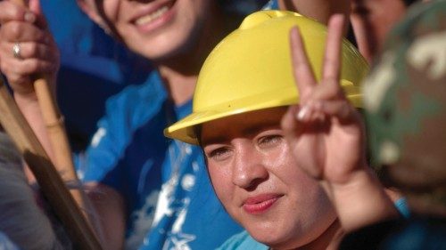 A worker takes part in the May Day (Labour Day) rally in Buenos Aires, on May 1, 2022. (Photo by ...