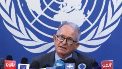 Special Rapporteur on the situation of human rights in Afghanistan, Richard Bennett, speaks during a ...