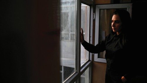 In this photograph taken on May 28, 2022, an Afghan female presenter with news network 1TV, Lima ... In this photograph taken on May 28, 2022, an Afghan female presenter with news network 1TV, Lima ...