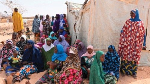 Internally displace people are seen at a camp in Ouallam in Niger during UN secretary general visit ...