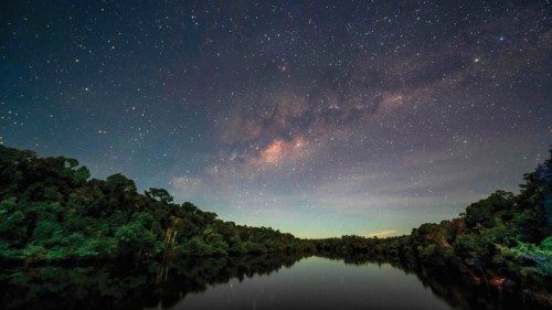 View of the night sky illuminating the Manicore river, located in the municipality of Manicore, ... View of the night sky illuminating the Manicore river, located in the municipality of Manicore, ...