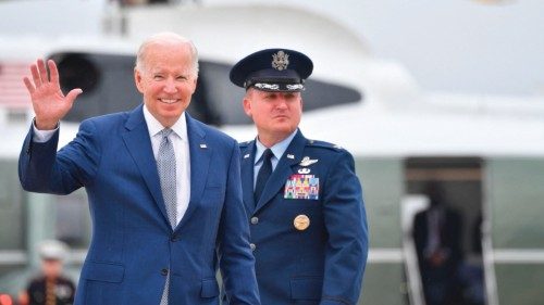 US President Joe Biden makes his way to board Air Force One before departing from Andrews Air Force ...