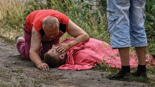 EDITORS NOTE: Graphic content / The father of a man who was reportedly killed by a cluster rocket ... EDITORS NOTE: Graphic content / The father of a man who was reportedly killed by a cluster rocket ...