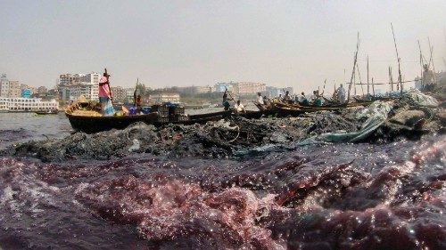 TOPSHOT - In this picture taken on March 13, 2022, industrial effluents enter the Buriganga River as ...