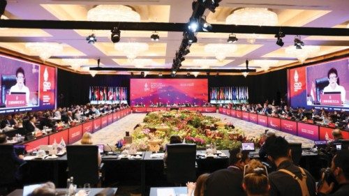 Indonesia's Foreign Minister Retno Marsudi delivers her speech during the G20 Foreign Ministers' ... Indonesia's Foreign Minister Retno Marsudi delivers her speech during the G20 Foreign Ministers' ...