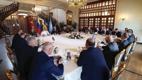 Russian, Ukrainian and Turkish military delegations meet with U.N. officials in Istanbul, Turkey ...