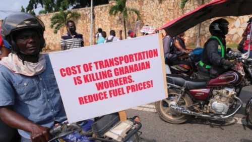 FILE PHOTO: Ghanaians gather in the streets on the second day of protests over recent economic ...