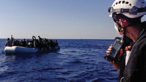 This handout picture taken and released on July 23, 2022 by the NGO Sea-Watch shows a Sea-Watch 3 ... This handout picture taken and released on July 23, 2022 by the NGO Sea-Watch shows a Sea-Watch 3 ...