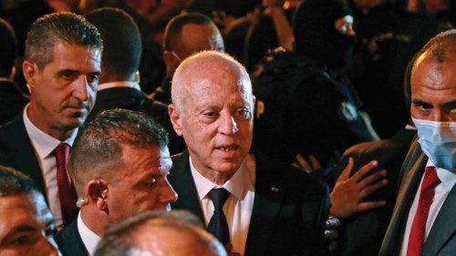 President Kais Saied celebrates with his supporters on Habib Bourguiba Avenue in the capital Tunis ... President Kais Saied celebrates with his supporters on Habib Bourguiba Avenue in the capital Tunis ...