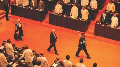 This handout photograph taken on August 3, 2022 and released by Sri Lanka's President Office shows ... This handout photograph taken on August 3, 2022 and released by Sri Lanka's President Office shows ...