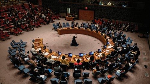 A general view shows a Security Council meeting at the United Nations headquarters in New York on ... A general view shows a Security Council meeting at the United Nations headquarters in New York on ...