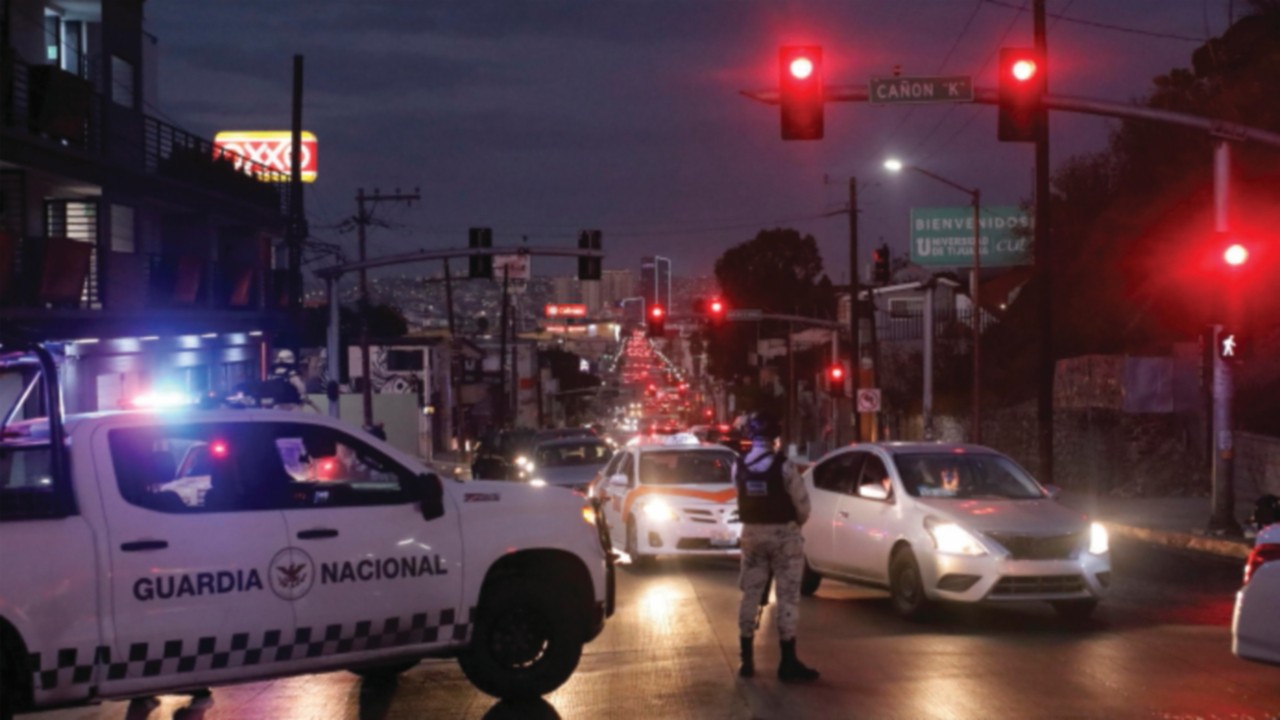 epa10118308 Members of the National Guard are deployed in Tijuana, Baja California, Mexico, 12 ...