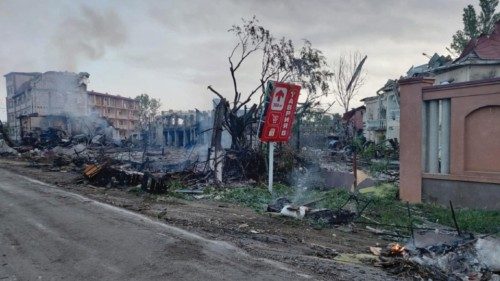 A view shows buildings hit by a Russian missile strike in a resort area in Odesa region, as Russia's ...