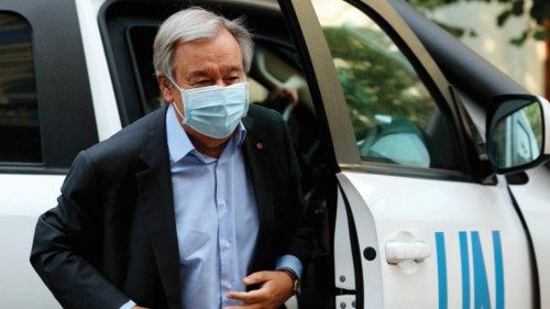 UN Secretary-General Antonio Guterres arrives for a visit of Lviv State University in western ... UN Secretary-General Antonio Guterres arrives for a visit of Lviv State University in western ...