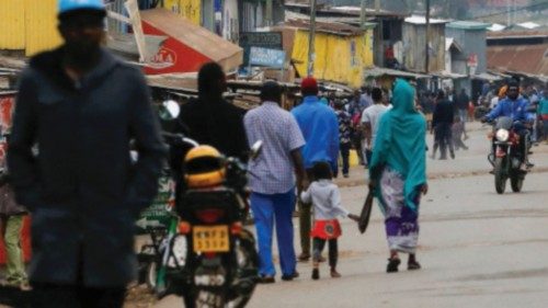 A general view shows people walking along the main street following announcement of the results of ...