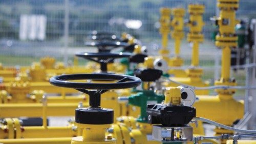 A view of pipes during the opening of the gas interconnector link between the central European ...