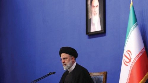 Iran's President Ebrahim Raisi attends a news conference in Tehran, Iran August 29, 2022. Majid ...