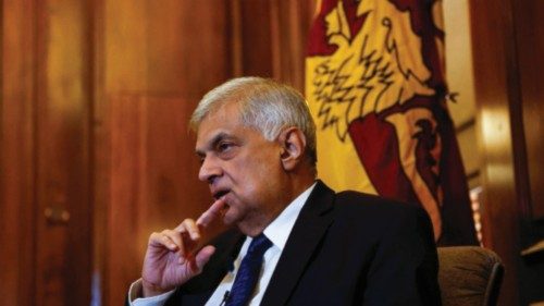 FILE PHOTO: Sri Lanka's President Ranil Wickremesinghe looks on during an interview with Reuters at ... FILE PHOTO: Sri Lanka's President Ranil Wickremesinghe looks on during an interview with Reuters at ...