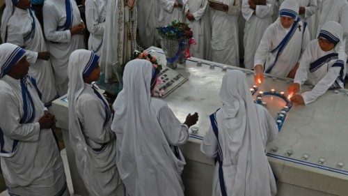 Nuns from Missionaries of Charity attend a special prayer on the occasion of ?Peace Day? to mark the ...