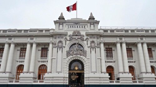 (FILES) This file photo taken on October 1, 2019, shows the Peruvian Congress building in Lima on ...