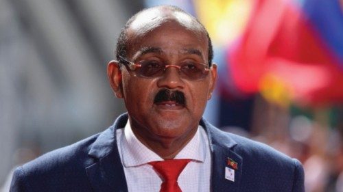 FILE PHOTO: Antigua and Barbuda's Prime Minister Gaston Browne arrives at the ninth Summit of the ... FILE PHOTO: Antigua and Barbuda's Prime Minister Gaston Browne arrives at the ninth Summit of the ...