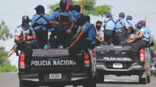 Police forces arrive in Masaya, some 35 km from Managua, where supporters of Nicaraguan President ...