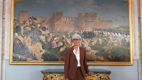 La nuova presidente della Corte Costituzionale Silvana Sciarra al termine della conferenza stampa, ... La nuova presidente della Corte Costituzionale Silvana Sciarra al termine della conferenza stampa, ...