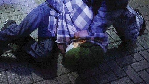 Russian police officers detain a person during an unsanctioned rally, after opposition activists ... Russian police officers detain a person during an unsanctioned rally, after opposition activists ...