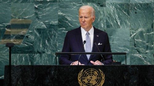 NEW YORK, NEW YORK - SEPTEMBER 21: U.S. President Joe Biden speaks during the 77th session of the ...