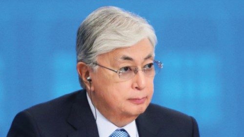 Kazakh President Kassym-Jomart Tokayev attends the conclusion of the VII Congress of Leaders of ...
